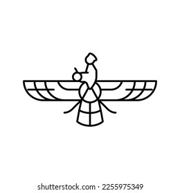 zoroastrianism religion line icon vector. zoroastrianism religion sign. isolated contour symbol black illustration