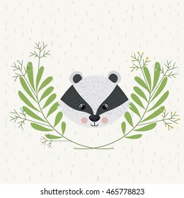 zorrillo cute wildlife icon vector isolated graphic
