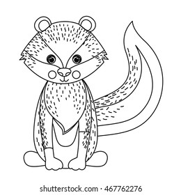 zorrillo cute wildlife icon vector isolated graphic