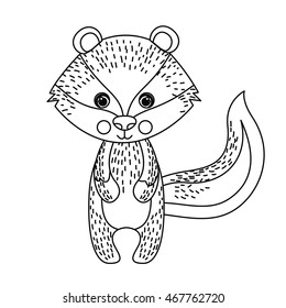 zorrillo cute wildlife icon vector isolated graphic