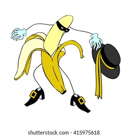 Zorro and Cartoon banana character vector