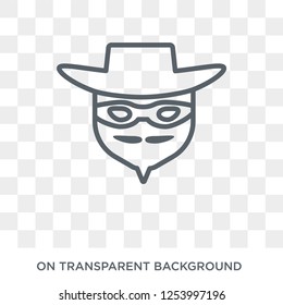 Zorro face icon. Trendy flat vector Zorro face icon on transparent background from People collection. High quality filled Zorro face symbol use for web and mobile