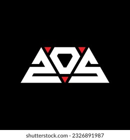 Diseño del logotipo de la letra del triángulo ZOS con forma de triángulo. Monograma de diseño del logotipo del triángulo ZOS. Plantilla de logotipo vectorial de triángulo ZOS con color rojo. Logo triangular ZOS Diseño sencillo, elegante y lujoso.