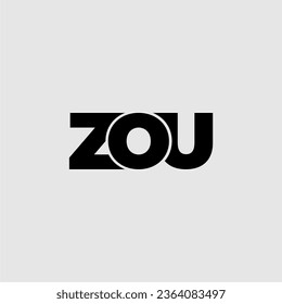 ZOU initial letter monogram typography logo vector