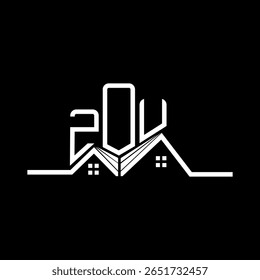 ZOU Real State logo design, ZOU simple and modern logo. ZOU luxurious alphabet design  