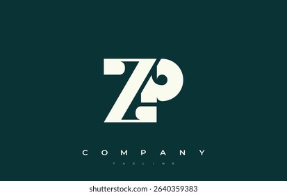 ZP Abstract Geometric Logo Design. Modern and elegant logo design with simplistic typography elements, showcasing branding excellence.