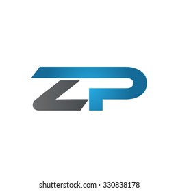 ZP company linked letter logo blue