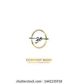 ZP Initial handwriting logo template vector