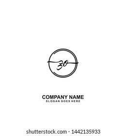 ZP Initial handwriting logo template vector