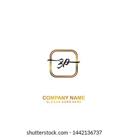 ZP Initial handwriting logo template vector