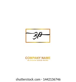 ZP Initial handwriting logo template vector