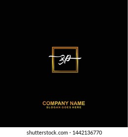 ZP Initial handwriting logo template vector