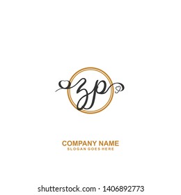 ZP Initial handwriting logo vector