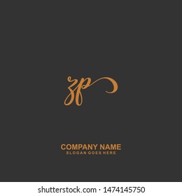 ZP Initial handwriting logo vector