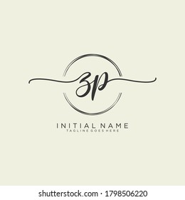 ZP Initial handwriting logo vector