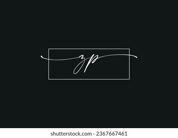 ZP initial letter handwriting logo design and monogram logo