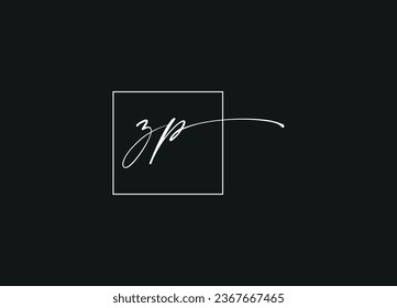 ZP initial letter handwriting logo design and monogram logo