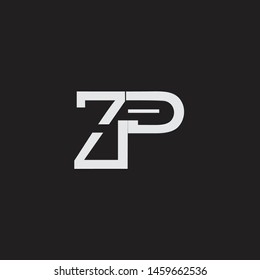 ZP initial logo Capital Letters black background