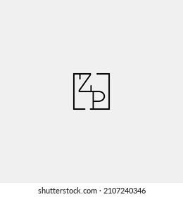 ZP initial logo in line concept in high quality professional design that will be best for companies