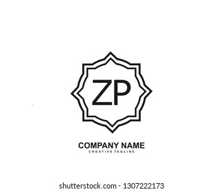 ZP initial logo template vector