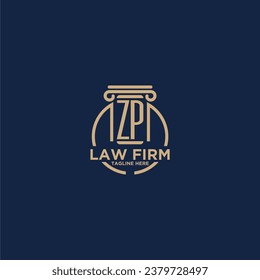 ZP initial monogram for law firm with creative circle line