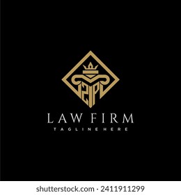 ZP initial monogram logo for lawfirm with pillar in creative square design