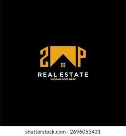 ZP Initial Monogramm Logo für Immobilien mit kreativem Home Design