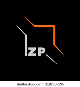 ZP initial monogram technologi logo with square style design