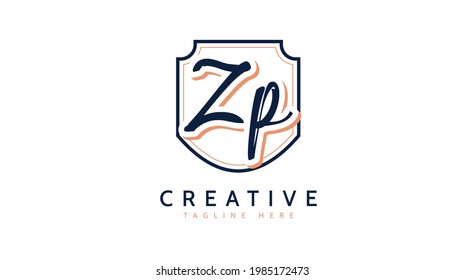 ZP Initials, handwriting logo vector