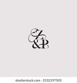 ZP letter elegant and luxury concept bold serif initial calligraphy wedding concept monogram