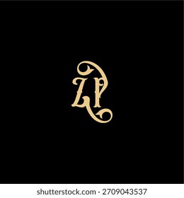 ZP Buchstabe anfängliches königliches Konzept Barock Stil Design Monogramm modernes Logo