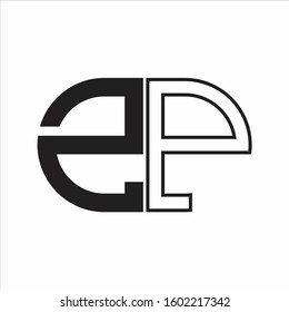 ZP Letter logo monogram with oval shape negative space design template white background