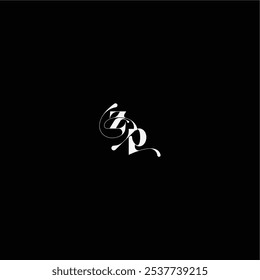 ZP letter monogram style and elegant concept organic hairline logo wedding typography initial
