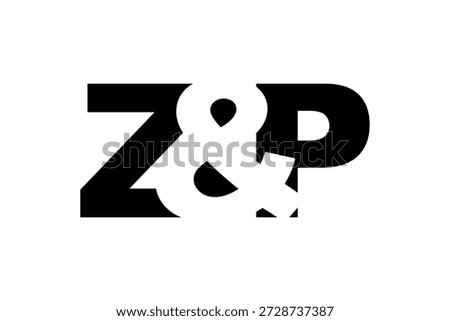 ZP logo design in bold style. Black white identity symbol. Modern typography emblem. Corporate branding icon. Minimal business template.