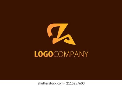 ZP Logotipo letra forma monograma concepto oro de lujo