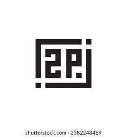ZP minimalist geometric symbol logo in high quality professional design that will print well across any print media