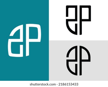 ZP modern initial letter logo design vector bundle. It will be suitable for which company or brand name start those initial.