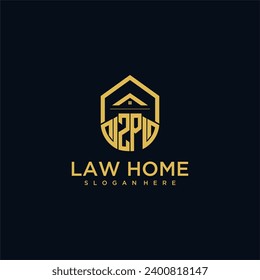 Logotipo inicial de monograma ZP para lawhiener con diseño de hogar de forma