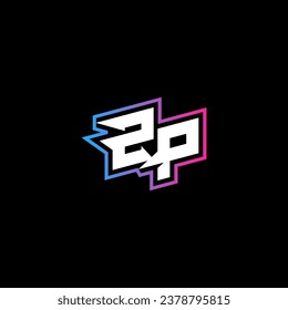ZP monogram logo design with abstract shape concept in vector