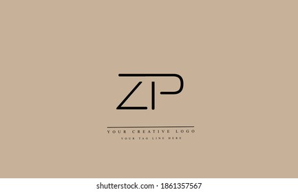 Abstrakte Vektor-Logo-Monogramm-Vorlage von ZP PZ