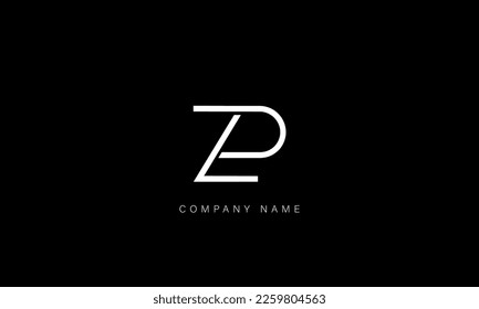 ZP, PZ Alphabet Letters Logo Monogram