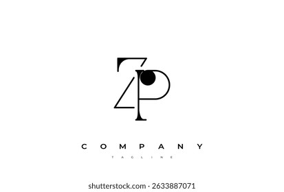 ZP Typography Logo Design. Stylish monogram design depiction featuring the letters Z and P combined in an artistic signature style, delivering a unique and creative visual representation.