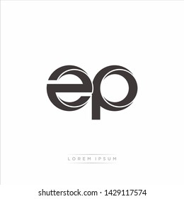 zp z p Initial Letter Split Lowercase Modern Monogram linked outline rounded logo