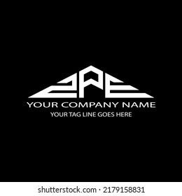 Diseño creativo del logotipo de la letra ZPE con gráfico vectorial