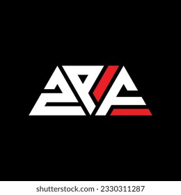 ZPF triangle letter logo design with triangle shape. ZPF triangle logo design monogram. ZPF triangle vector logo template with red color. ZPF triangular logo Simple, Elegant, and Luxurious design.