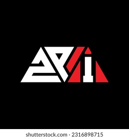 Diseño del logotipo de la letra triangular ZPI con forma triangular. Monograma de diseño del logotipo del triángulo ZPI. Plantilla de logotipo vectorial de triángulo ZPI con color rojo. Logo triangular ZPI Simple, elegante y lujoso