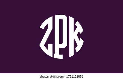 Plantilla de logotipo de marca vectorial de letra monográfica circular ZPK