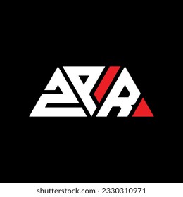ZPR triangle letter logo design with triangle shape. ZPR triangle logo design monogram. ZPR triangle vector logo template with red color. ZPR triangular logo Simple, Elegant, and Luxurious design.