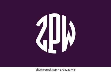 Plantilla de logotipo de marca vectorial de letra monográfica circular ZPW