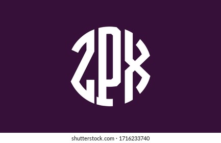 ZPX Circle Emblem Abstract Monogram Letter Mark Vector Logo Template